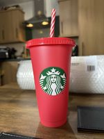 Starbucks Christmas Logo Reusable Plastic Red Cold Cup (24 Fl Oz)