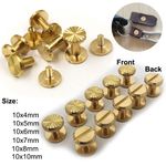 Brass Screw Nail Bolt Rivets Binding Book Round Head Screws Studs for Leather  ﻿
