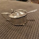 Antique Sterling Silver Mustard Pot and Spoon