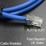 5M Cat6 Shielded Modem router cable VDSL RJ11/RJ11 vdsl BT Infinity etc
