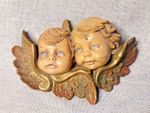 Vintage Hand Painted Cherub Wall Plaque By El Regalo **