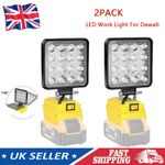 2PACK LED Work Light for Dewalt 18V 20V Battery 6500K Cordless Flashlight  USB