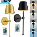 Battery Operated Wireless Wall Lights Wall Sconces RGB Dimmable LED Wall Lamp UK