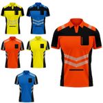 Hi Vis T Shirt Polo Shirts  Work Wear High Viz  Reflective Tape Safety Top