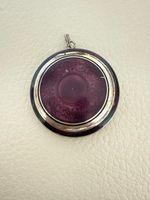 ANTIQUE GUILLOCHE ENAMEL COMPACT PENDANT CASE PURPLE