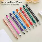 Personalised Pens 1-100 Bulk Order Stylus Pens ANY MESSAGE/TEXT Customise Pen