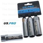 US Pro 3/8" Drive Thin Wall Spark Plug Socket 14mm 16mm 18mm 5944