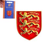 3 Lions Pin Badge Enamel Pewter Heraldic English Shield Brooch Lapel Jewellery