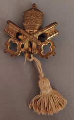 RARE 1850 VATICAN PALATAL GUARD INSIGNIA - PAPAL STATES - KEPI + ACORNS