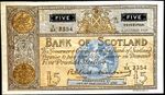Bank of Scotland  £5 BANKNOTES- 2nd OCTOBER 1959 *5/BA 3354* NOTES  X 1