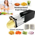 Electric French Fry Cutter Automatic Potato Cutter Machine Stainless w/2 Blades