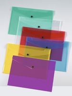 A4 Plastic Stud Document Wallets Files Folders  Assorted Colours available