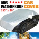 4 Layers Silver Half Car Cover Anti-UV Waterproof Cover for VW Golf Ford Focus