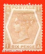 SG. 123. J79 (5). " IA ". 6d Pale Buff plate 11. An average mounted mint  B88978
