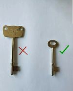 Radar Key / National Key Scheme Disabled Toilet Key 75mm Long With Smaller Head