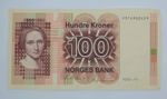 1993 Norway Norges Bank - 100 Norwegian Kroner Banknote Serial No. 2374902409