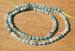 Green Jadeite Jade Smooth 4mm Round Gemstone Beads, Strand Approx 15"