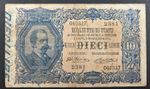 ITALY BANKNOTE 10 LIRE 1915 P-20f King Umberto I Sig: dell'Ara and Righetti CIRC