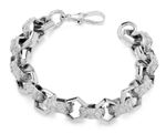 Sterling Silver Men's HEXAGON Huge Belcher Bracelet - 9.5 INCH - HEAVY