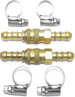 2 x LPG Quick Release Propane & Butane Coupling Brass Connector With 4 Clips