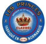 France - Vintage Cheese Label - Claudel, Pont-Hebert - Les Princes