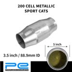 3.5" 88.9mm Universal 5" Round High Flow Euro 4 Metallic Sports Cat 200 Cell