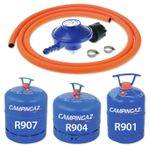 CAMPING GAZ BUTANE GAS REGULATOR KIT HOSE CLIPS 30mbar BBQ COOKER STOVE CARAVAN