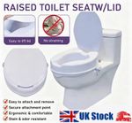 Raised Toilet Seat With Lid 2'', 4'', 6''-Toilet Seat Riser For Elderly Mobility