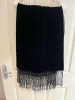 Fringed Wrap In Black Velvet, Fully Lined. M&S In Great Condition