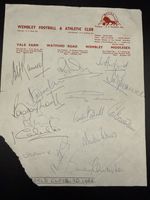 England 1966 World Cup Signed x 15 Headed Official Wembley Club Paper inc Ramsey