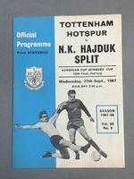 1967/68 TOTTENHAM HOTSPUR V N.K. HAJDUK SPLIT 27-09-1967 CUP WINNERS CUP