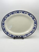 Antique Furnivals Elegans Blue White Oval Serving Platter Plate 1907 Rd 511185
