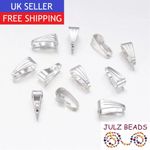 Snap on Pendant Bails - Silver Plated - 7mm x 3mm - Pack of 100
