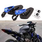 7/8" Motorcycle Bar End Mirrors Blue For Yamaha MT-07 MT09 MT10 YZF R1 R3 R6 FZ1