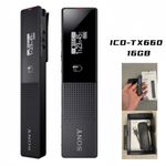 Sony ICD - TX660 Black 16GB Ultra - Slim Digital Voice Recorder with USB Direct