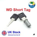 West Alloy WD Replacement Door Lock Barrel Short Tag c/w 2 Keys Motorhome PO365