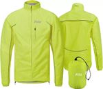 Mens Waterproof Pouched Cycling Jacket Breathable Lightweight Hi Viz Jacket