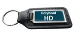 Holyhead Train Depot Black Leather Keyring (Rectangle)