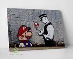 BANKSY Mario Cop Graffiti Canvas Art Wall Art Print Picture Canvas Print-C806