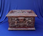 An Antique C19th Carved Oak RENAISSANCE REVIVAL Country House Letter Box Cherubs