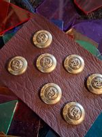* Recycled vintage buttons 7 x gold round shank anchor motif blazer M15