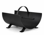 Black Metal Wood Log Storage Rack Stand Fireplace Firewood Holder Indoor Heater