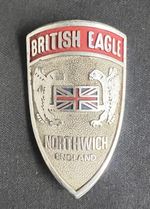BRITISH EAGLE NORTHWICH ENGLAND VINTAGE BICYCLE FRAME HEADTUBE BADGE BIKE EMBLEM
