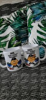 Funny Mug Set Mr & Mrs Too Many Trainers Perfect Gift Idea