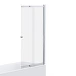 Shower Screen Over Bath Door Sliding Glass Chrome Edges Trim 1400 x 830mm Panel