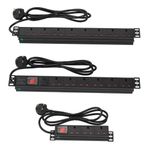3/6/8 Way PDU 10/19 Inch Rack Horizontal Mount Power Distribution Unit, 2m Cable