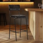 2 x Where Saints Go Bar Stool - Grey Leather