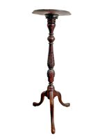 Georgian Antique 18th Century Pedestal Teapoy Plant Stand 93cm Tall Carved Yew
