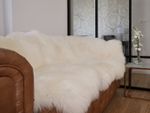 GIANT SHEEPSKIN Triple XXL White Throw Genuine leather Sheep Skin 70" x 50