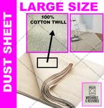 5 X HEAVY DUTY COTTON TWILL PROFESSIONAL DECORATING LARGE DUST SHEETS(10ftx8ft)